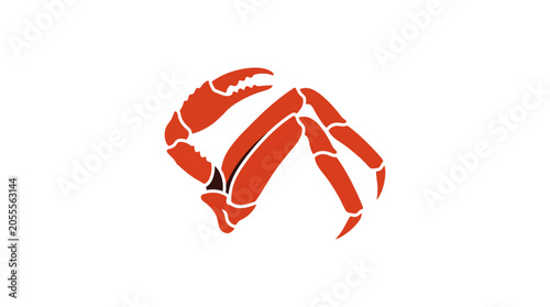 Billede på lærred Stylized red crab leg and claw illustration.