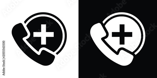 Foto Emergency medical phone call icon