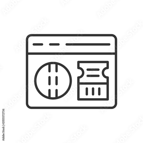 Fotografie Online Cricket Ticket With Browser Icon