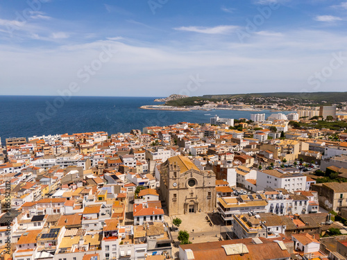 L'escala town overlooking costa brava and mediterranean sea