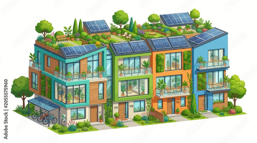 Fototapeta premium Eco friendly residential building design concept.
