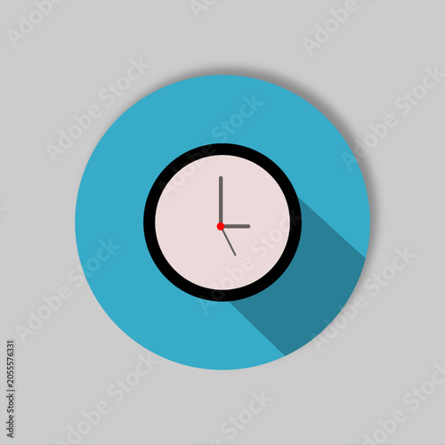 Minimalist clock face design on vibrant blue gradient background with geometric cutout