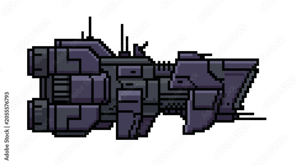 Fototapeta premium Futuristic spaceship with metallic surface.