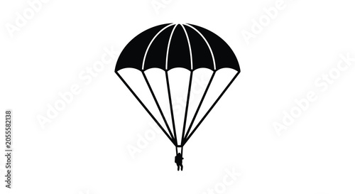 Parachute With Skydiver Silhouette descent aviation aerial