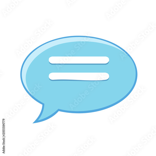 Blue Flat Speech Bubble Icon