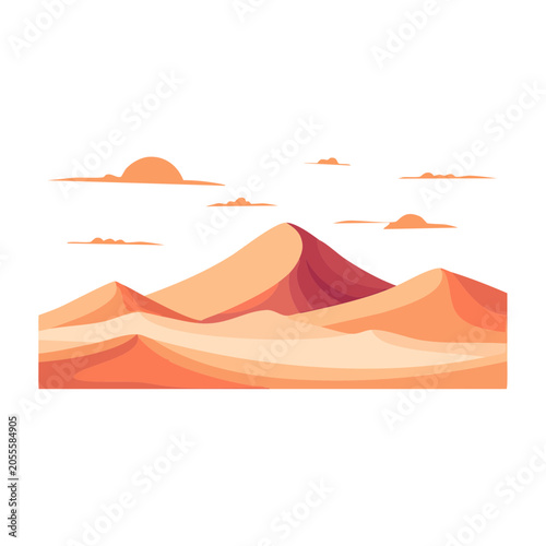 Desert Landscape Flat Illustration