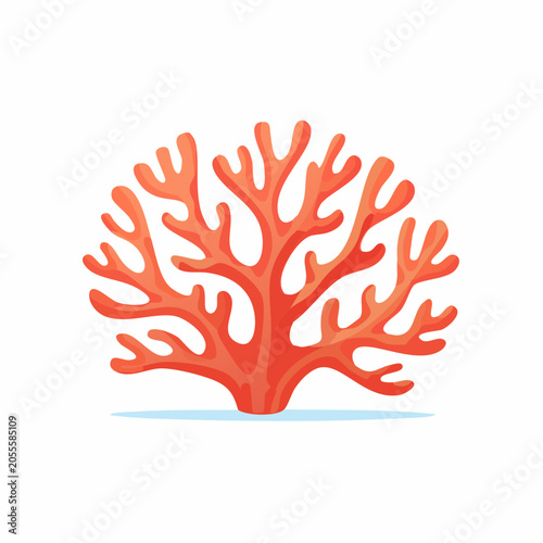 Stylized Red Coral Branch Illustration