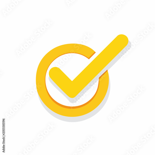Yellow Check Mark in Circle Icon