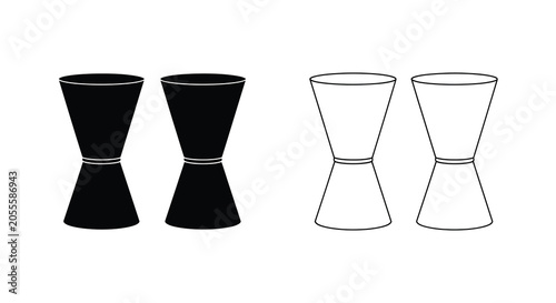 Foto Hourglass shaped objects black and white silhouette