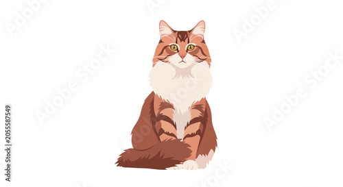 Cuadro en lienzo Brown and white colored cat sitting.