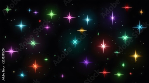 Colorful starry night sky background