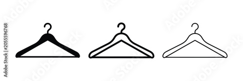 Foto Clothes hanger icon silhouette vector outline and line art
