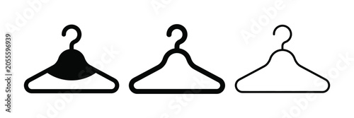 Fotografie Clothes hanger icon silhouette vector outline and line art