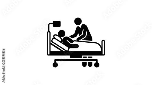 Healthcare professional attending to patient.