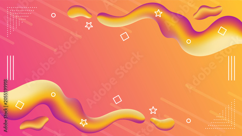Schilderij op canvas Gradient fluid shapes abstract background featuring geometric elements with spac