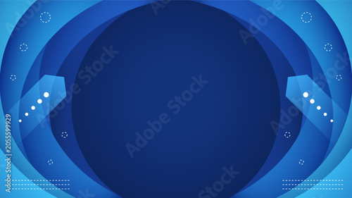 Abstract Background Blue Geometric Circle Layers Template with Modern Gradient Design