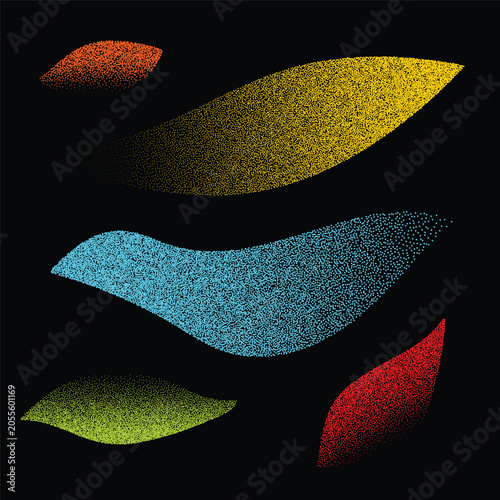 Abstract Colorful Stipple Gradient Blob Shapes Collection