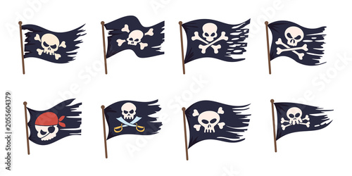 Schilderij op canvas Pirate flags