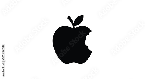 Фотография Apple silhouette with bite mark against a white background