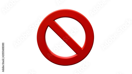 Photography Red prohibition symbol a universal sign of negation, isolated on transparent bac