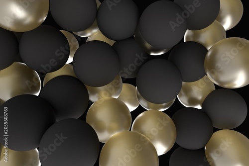 Close-up View of Golden and Dark Chocolate Truffles on Black Background