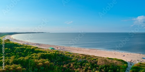 Der Strand von Swinemünde (Świnoujście) auf der Insel Usedom gehört aus der Vogelperspektive zu den beeindruckendsten Küstenstreifen der gesamten Ostsee.