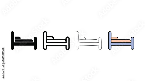 Obraz na plátně Hospital bed patient care icon editable stroke vector