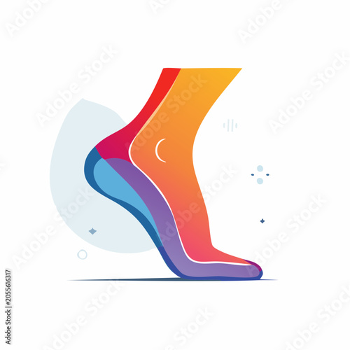 Abstract Human Foot Anatomy Illustration