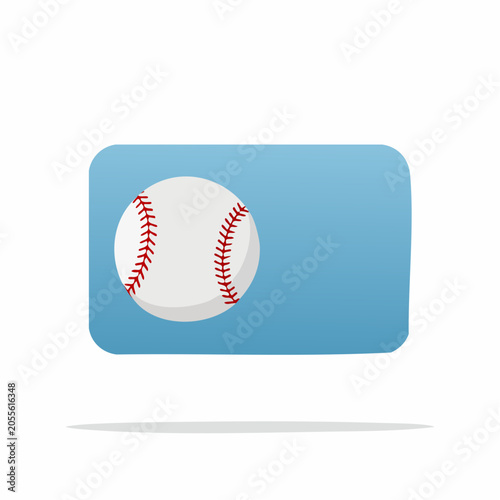 Baseball Icon on Blue Background