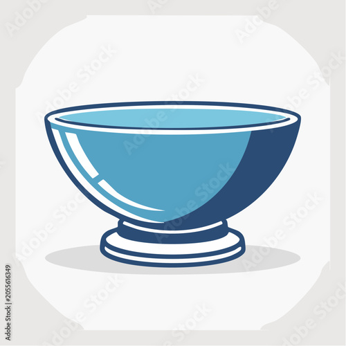 Blue pedestal bowl illustration