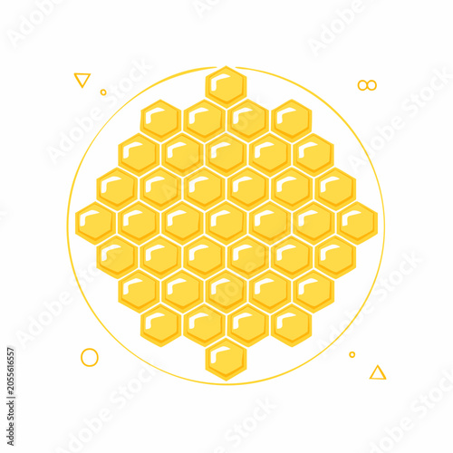 Honeycomb pattern with geometric elements