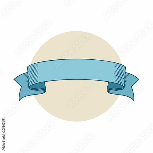 Blue Ribbon Banner with Circle Background
