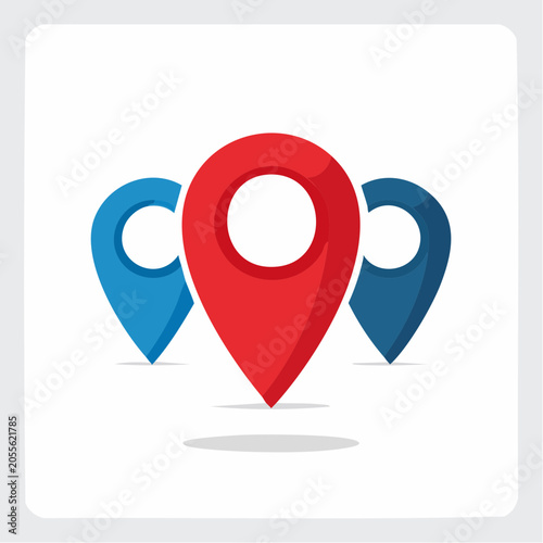 Group of Location Pins