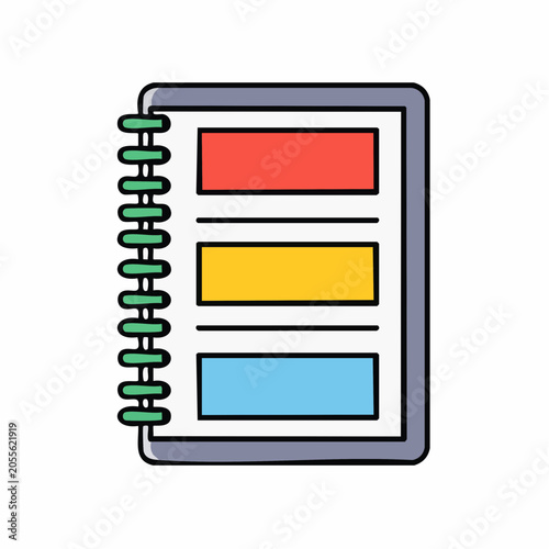 Spiral Notebook with Color Blocks
