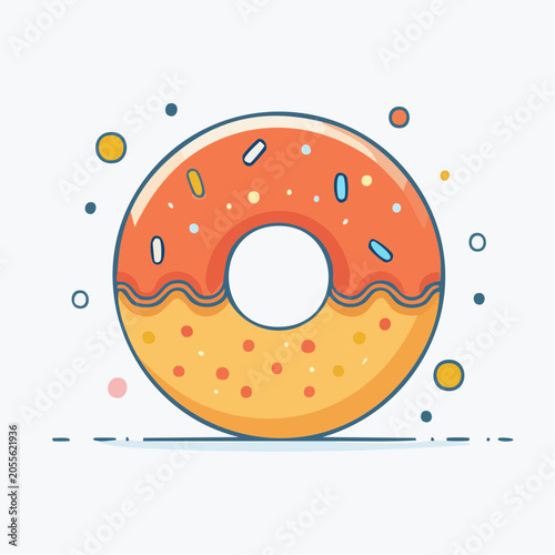 Stylized Donut with Sprinkles