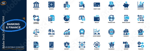 Fotografie Banking and finance icon set