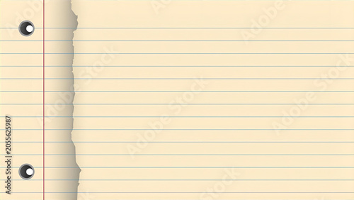  Vintage Lined Notebook Paper Background with Folded Corner and Copy Space