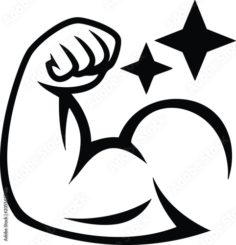 Bild auf Leinwand Strength icon in vector illustration style featuring power and fitness concept, ideal for gym branding, motivation and health themes