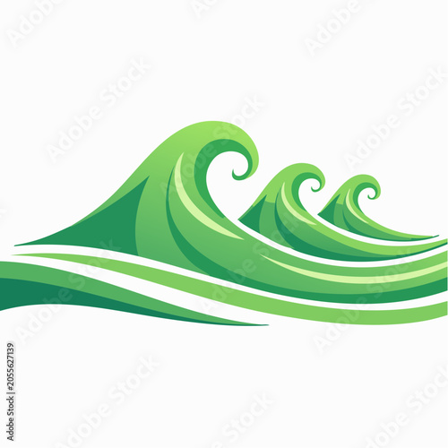 Stylized Green Waves