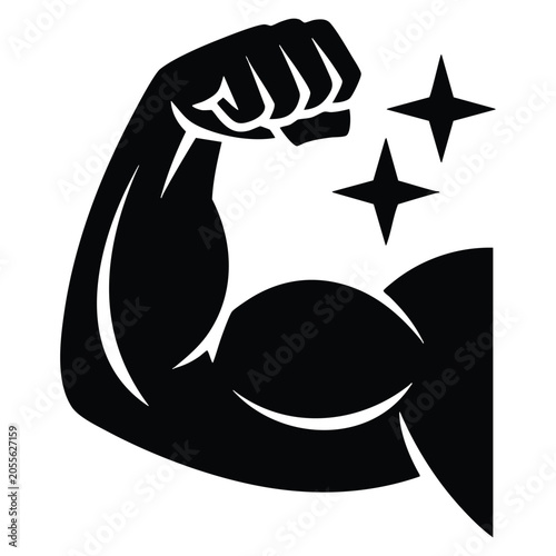 Obraz na plátne Strength vector illustration icon featuring determination and power concept, perfect for fitness programs, athletics and wellness visuals