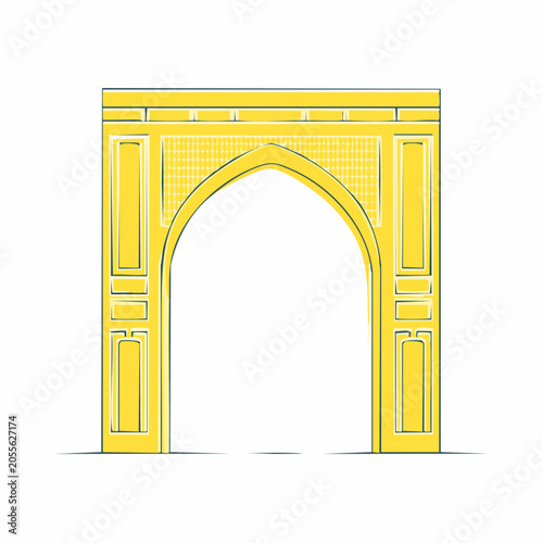 Stylized Yellow Archway Illustration