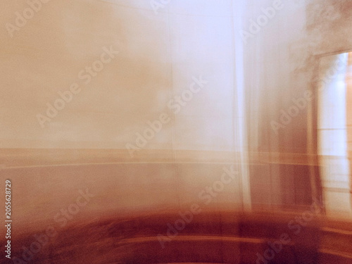 Valokuva Abstract interior motion blur background, intentional camera movement icm with w