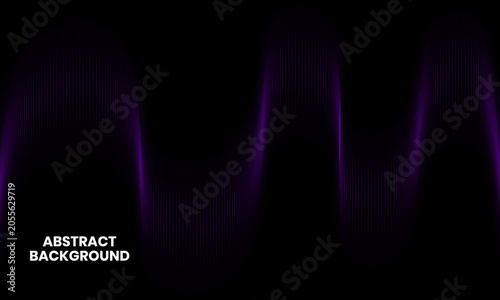 Abstract Purple Wave Lines on Dark Background