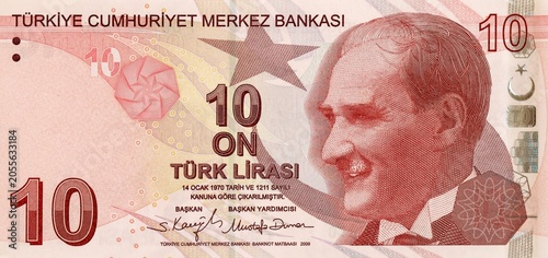 Bild auf Leinwand Turkey 10 liras 2009, Mustafa Kemal Ataturk portrait