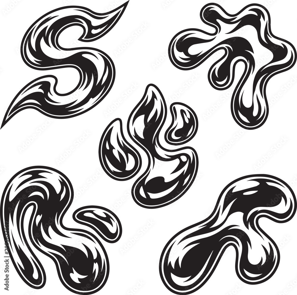 Fototapeta premium Graffiti symbol designs abstract art elements urban style graphics