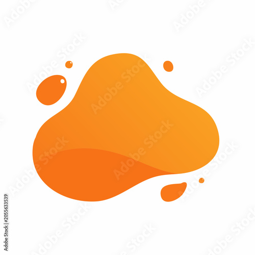 Abstract Orange Blob with Droplets