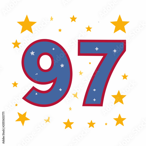 Number 97 with Stars