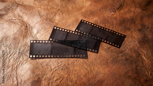 Film strips on textured surface