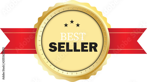 Golden medal with red ribbon empty space for adding text vector illustration transparent PNG with stars
