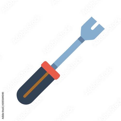 Tableau sur toile Illustration of a blue and gray trim removal tool against black background